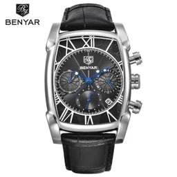 Benyar 5113 – Montre Homme Rectangulaire Chronographe Cuir