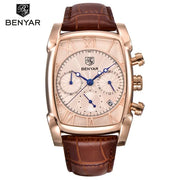 Benyar 5113 – Montre Homme Rectangulaire Chronographe Cuir