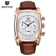 Benyar 5113 – Montre Homme Rectangulaire Chronographe Cuir