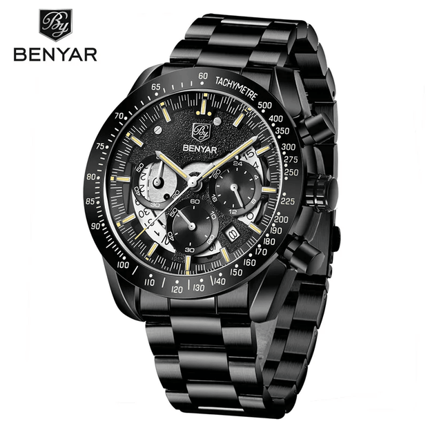 Benyar 5120 – Montre Homme Chronographe Acier Inoxydable Luxe