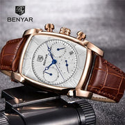 Benyar 5113 – Montre Homme Rectangulaire Chronographe Cuir