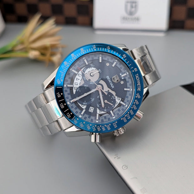 Benyar 5120 – Montre Homme Chronographe Acier Inoxydable Luxe