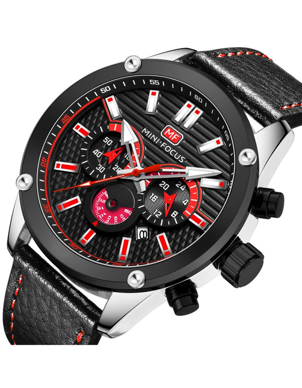 MINI FOCUS - MF0288 - Quartz - Bracelet en 100% Cuir - Résistante à l'eau