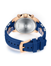 MINI FOCUS - MF0350 - Quartz -  Bracelet Silicone Bleu  - Résistante à l'eau