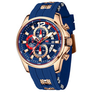 MINI FOCUS - MF0350 - Quartz -  Bracelet Silicone Bleu  - Résistante à l'eau