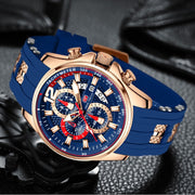 MINI FOCUS - MF0350 - Quartz -  Bracelet Silicone Bleu  - Résistante à l'eau