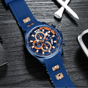 MINI FOCUS - MF0350 - Quartz -  Bracelet Silicone Bleu  - Résistante à l'eau