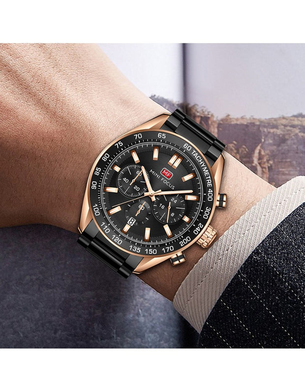 MINI FOCUS - MF0403 - Quartz - Bracelet en Acier Inoxidable - Résistante à l'eau