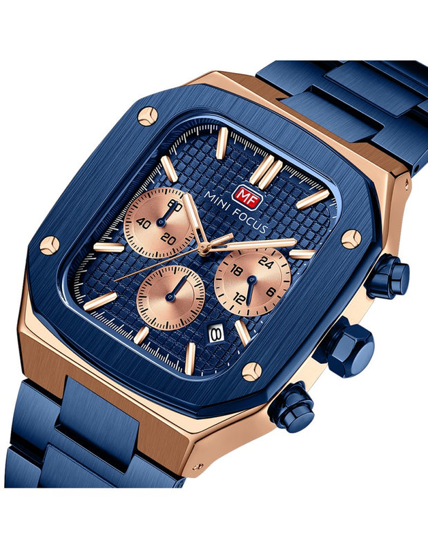 MINI FOCUS - MF0414 - Quartz -  Acier Chronographe  - Résistante à l'eau