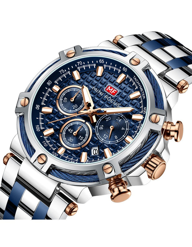 MINI FOCUS - MF0470 - Quartz - Bracelet en Acier inoxidable - Résistante à l'eau