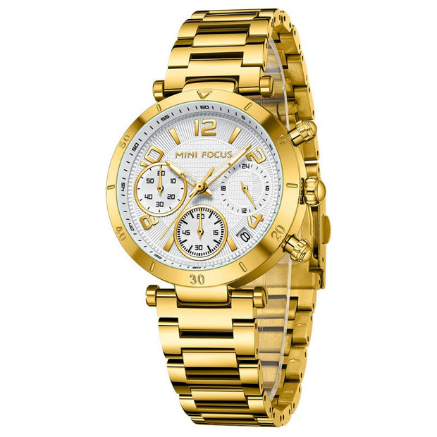 MINI FOCUS - 0489 - Quartz - Acier Inoxydable - Élégante et Multifonctionnelle
