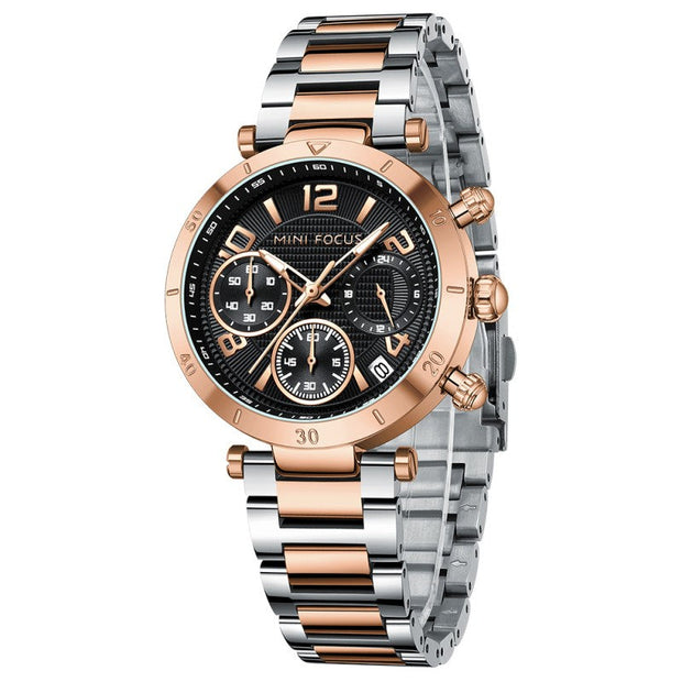 MINI FOCUS - 0489 - Quartz - Acier Inoxydable - Élégante et Multifonctionnelle