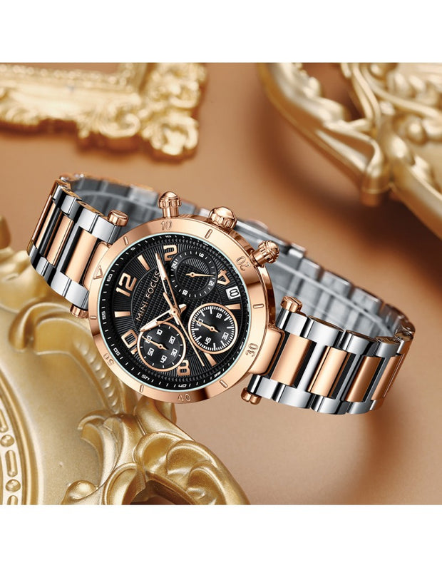 MINI FOCUS - 0489 - Quartz - Acier Inoxydable - Élégante et Multifonctionnelle