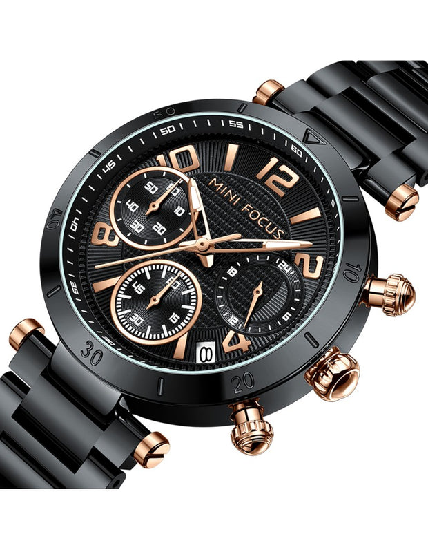 MINI FOCUS - 0489 - Quartz - Acier Inoxydable - Élégante et Multifonctionnelle