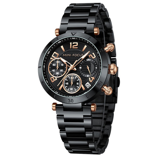 MINI FOCUS - 0489 - Quartz - Acier Inoxydable - Élégante et Multifonctionnelle