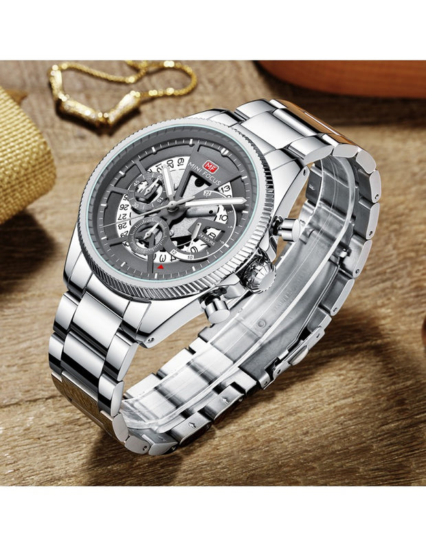 MINI FOCUS - MF 0490 - Quartz - Bracelet en Acier Inoxidable - Résistante à l'eau