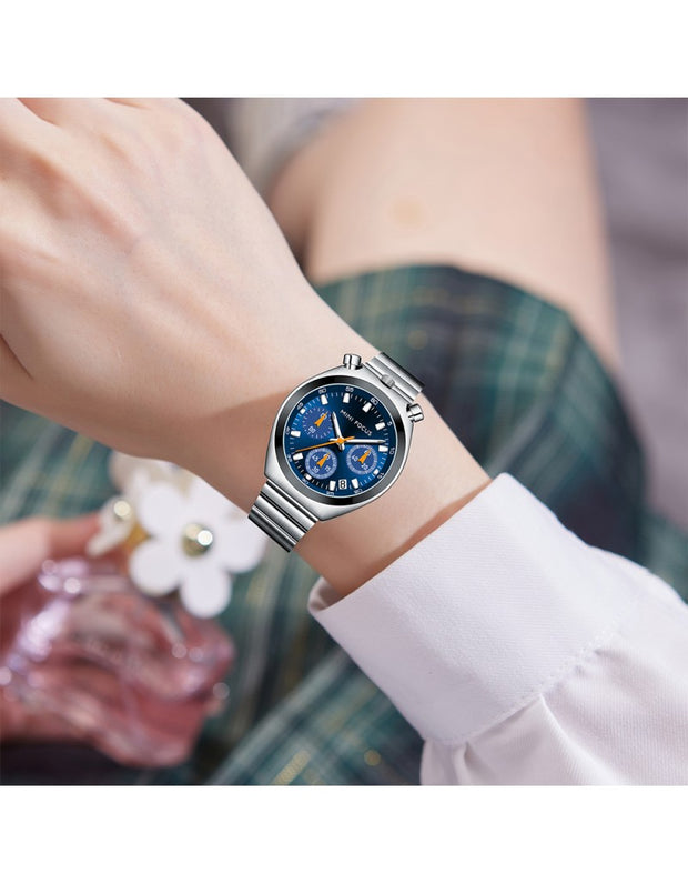 MINI FOCUS - 0491 L - Quartz - Acier Inoxydable - Élégante et Multifonctionnelle