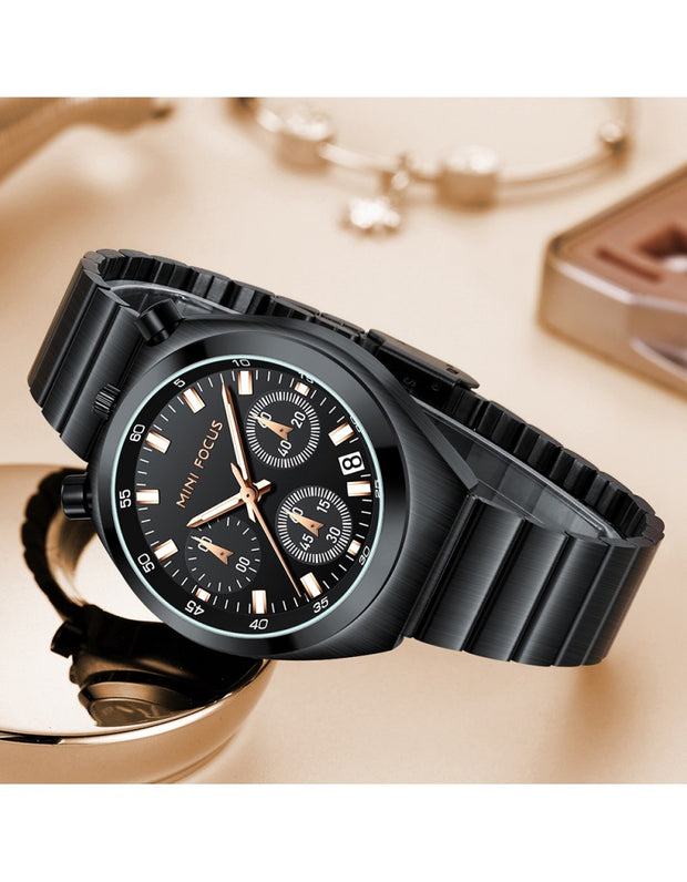 MINI FOCUS - 0491 L - Quartz - Acier Inoxydable - Élégante et Multifonctionnelle