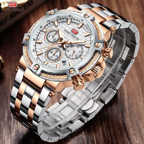 MINI FOCUS - MF0470 - Quartz - Bracelet en Acier inoxidable - Résistante à l'eau