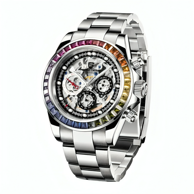 Pagani Design 1653 – Montre Skeleton Rainbow Chronographe Homme