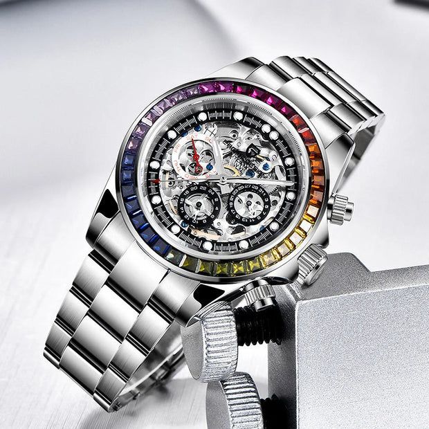 Pagani Design 1653 – Montre Skeleton Rainbow Chronographe Homme