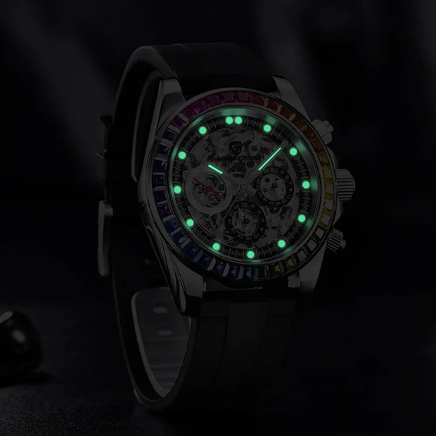 Pagani Design 1653 – Montre Skeleton Rainbow Chronographe Homme