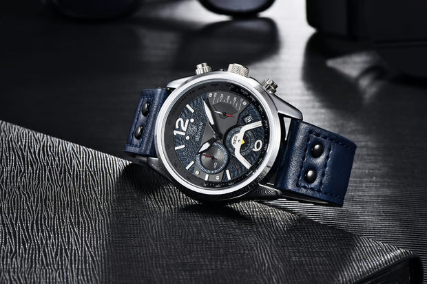 Benyar 5171 – Montre Homme Sport Chronographe Cuir