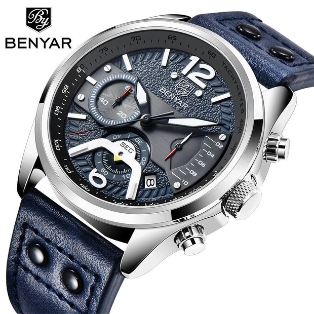 Benyar 5171 – Montre Homme Sport Chronographe Cuir